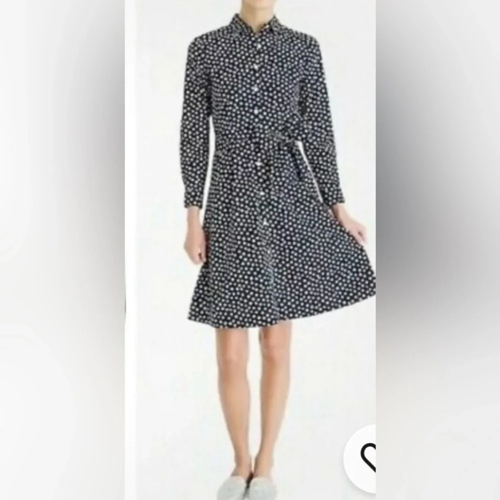 J.crew. Shirt dress with tie waist in organic cotton poplin.
